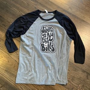 Skills To Pay The Bills Baseball T Black Gray XL EUC Staff on back